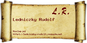 Ledniczky Rudolf névjegykártya